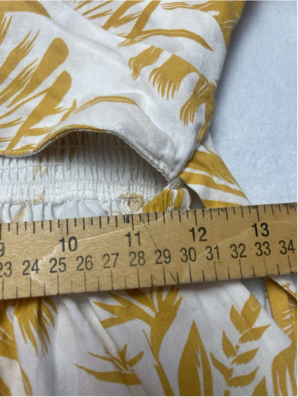 CUPSHE White/Yellow Floral Square Neck Puff Sleeve Smocked Cotton Midi Dress M - Picture 9 of 9